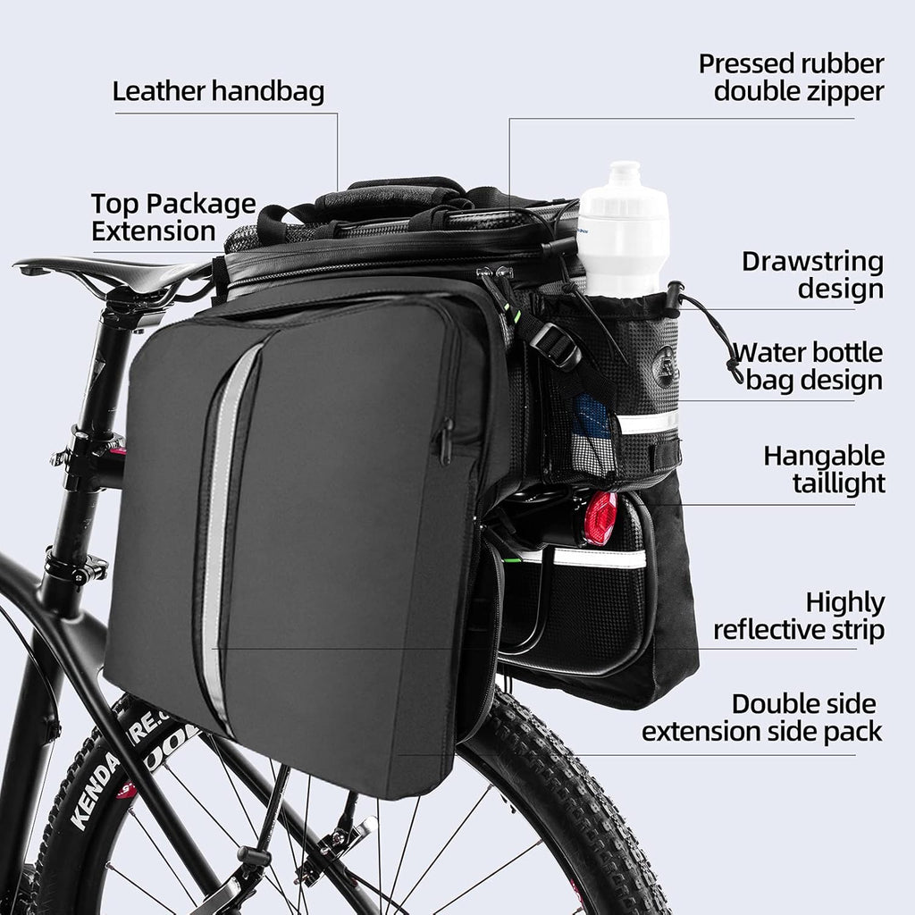 Waterproof Carbon Leather Bike Rack Trunk Bag U97599