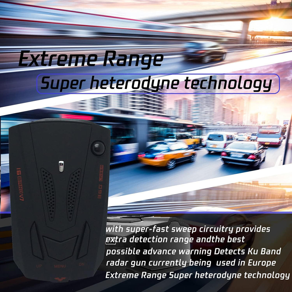 Black Radar Detector with Voice Prompt and LED Display X622701