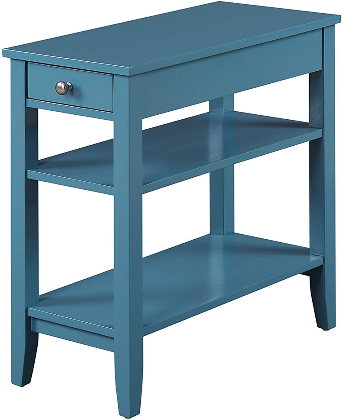 Black 1 Drawer End Table with Shelves P51930