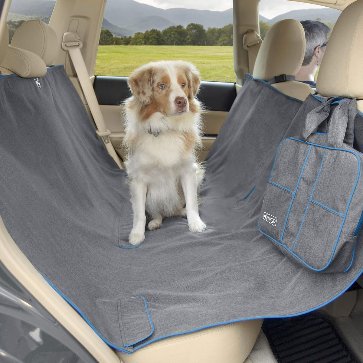 Khaki Water-Resistant Dog Hammock Seat Cover Y159