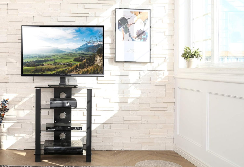 4-Tier AV Media Cabinet Stand Component Cabinet Y424