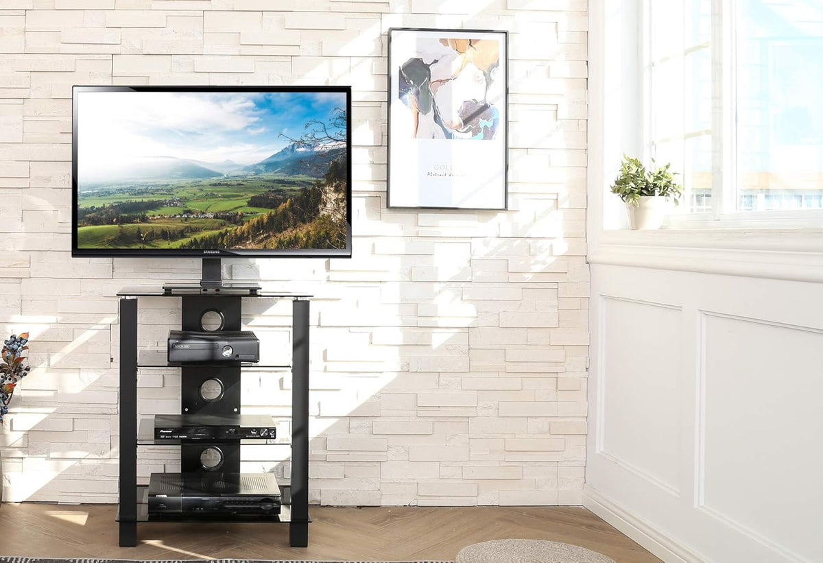 4-Tier AV Media Cabinet Stand Component Cabinet Y424