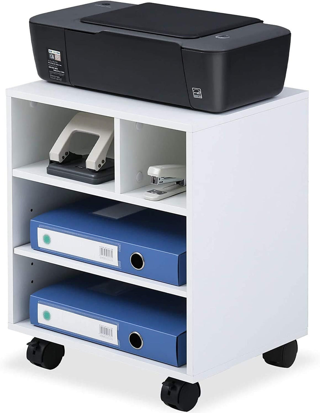 Black Adjustable Printer Stand with Wheels S245