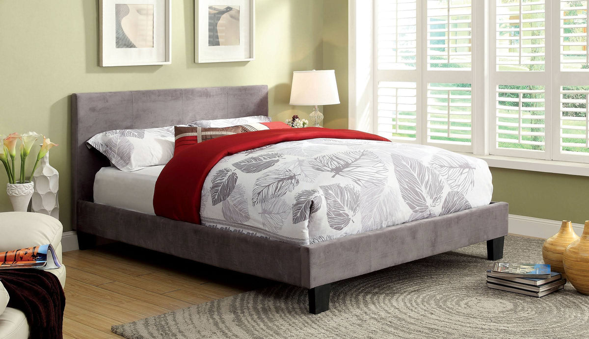 Gray Fabric King Bed J196796