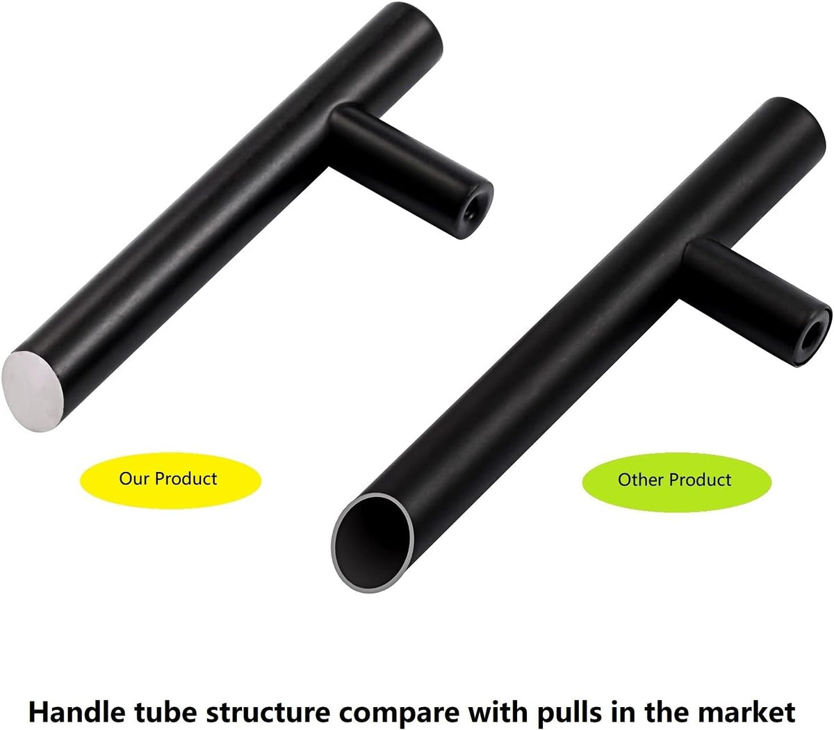 7" Matt Black Stainless Steel Cabinet Handles, 30 Pack A832456