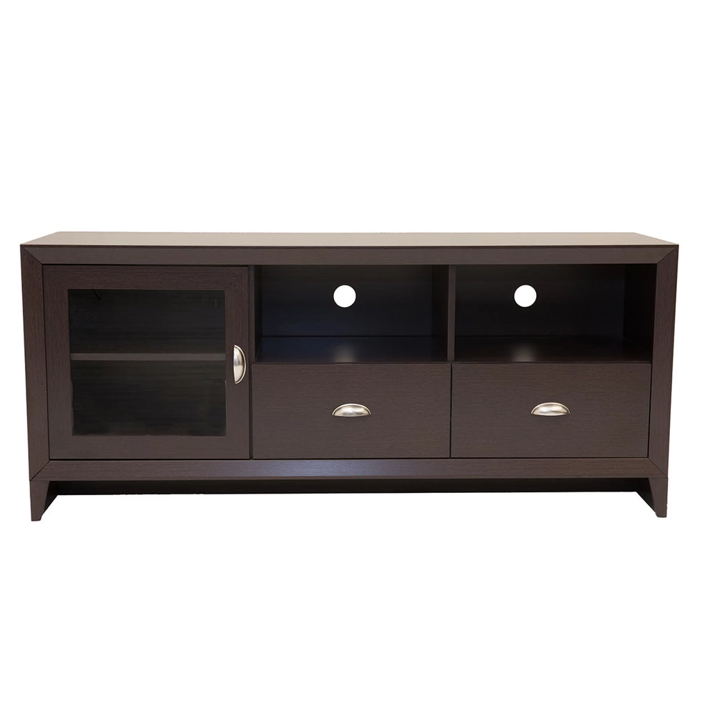 55" Modern TV Stand with Storage, Wenge Brown S8863