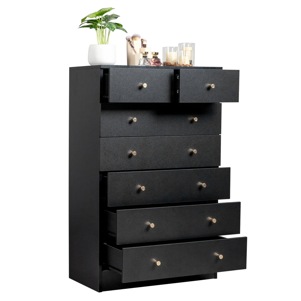 White 7 Drawer Wood Dresser U1757