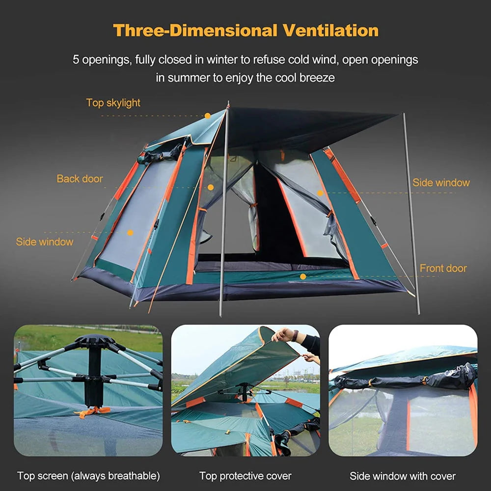 Waterproof Windproof 5 People Dome Camping Tent C54223