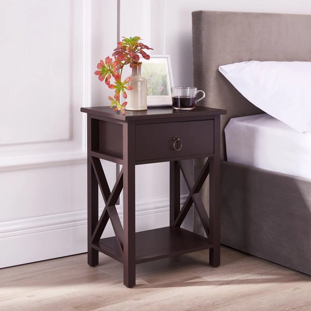 Wooden Nightstand with Drawer C90998