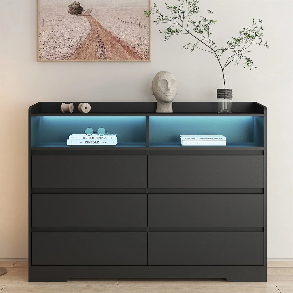 White 6 Drawer Dresser V36566