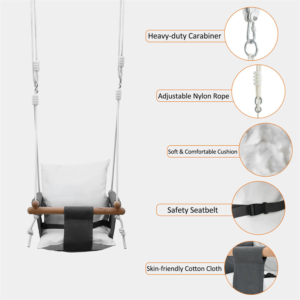 2 in 1 Toddler Metal Swing Set and Baby Jumper with Stand O8800