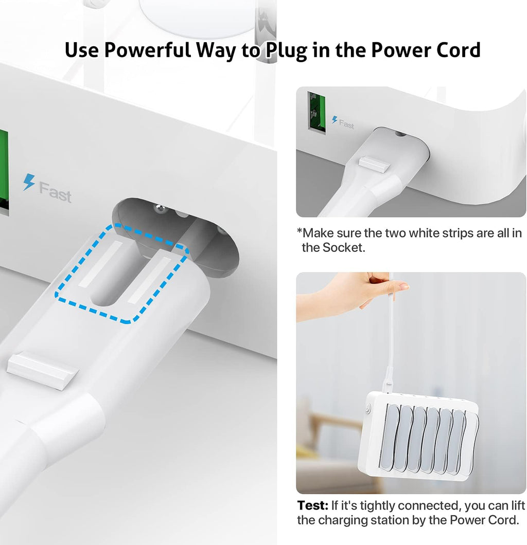 6-Port USB Charging Station with 6 Charging Cables White Pack of 2 P8036