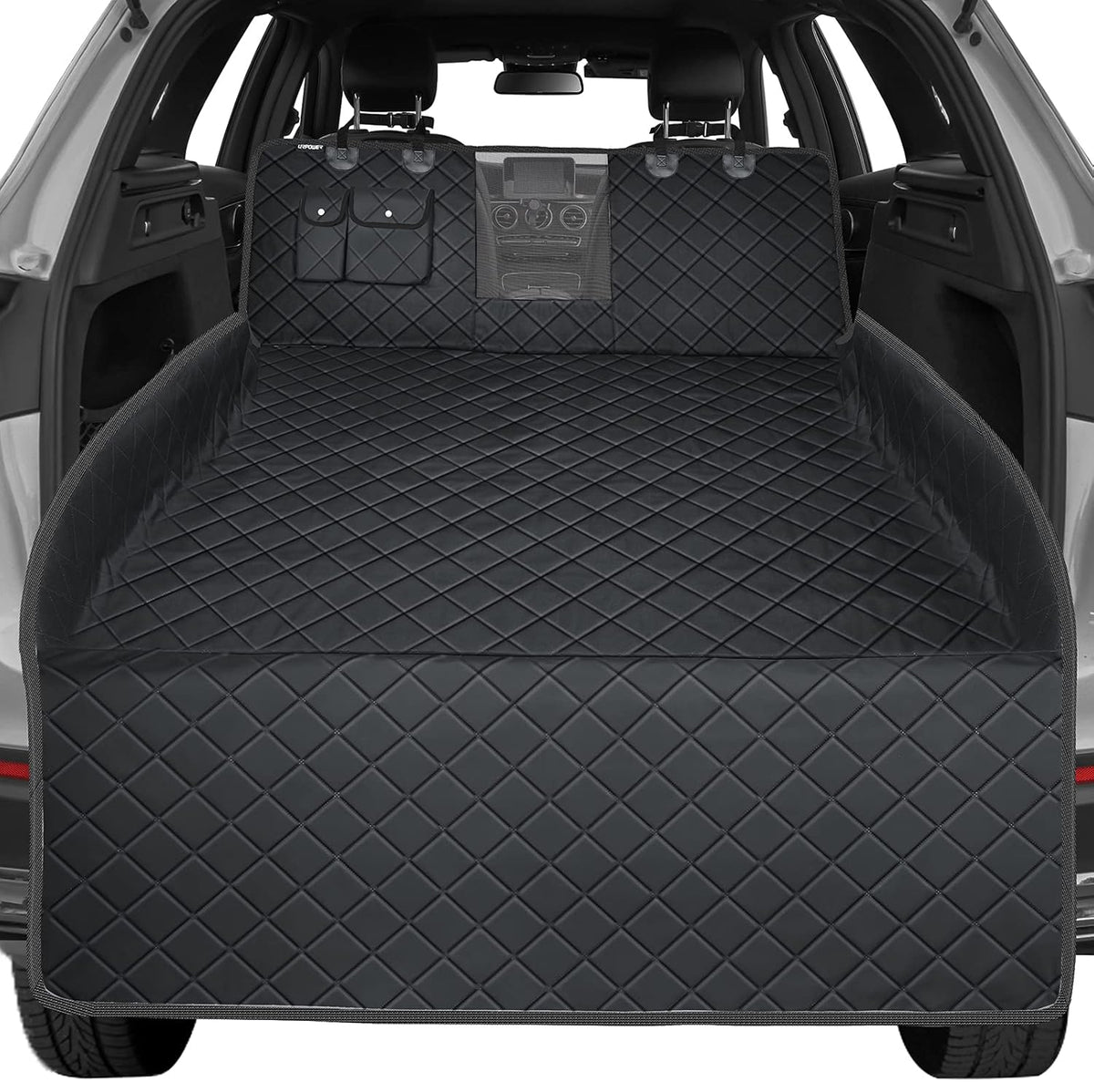 Dog Trunk Cargo Liner with Mesh Window and Storage Pockets G388216