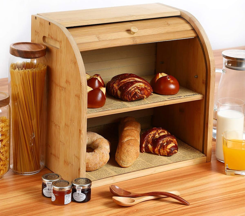 Bamboo 2 Layer Bread Box A87408