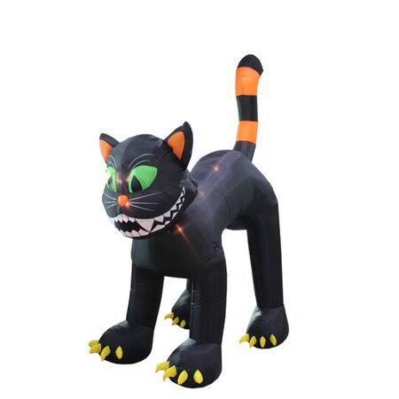 Halloween Inflatable Animated Black Cat Decoration U3595
