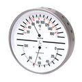 Humidity and Temperature Dial Indicator with White Face and Stainless Steel Case H618692