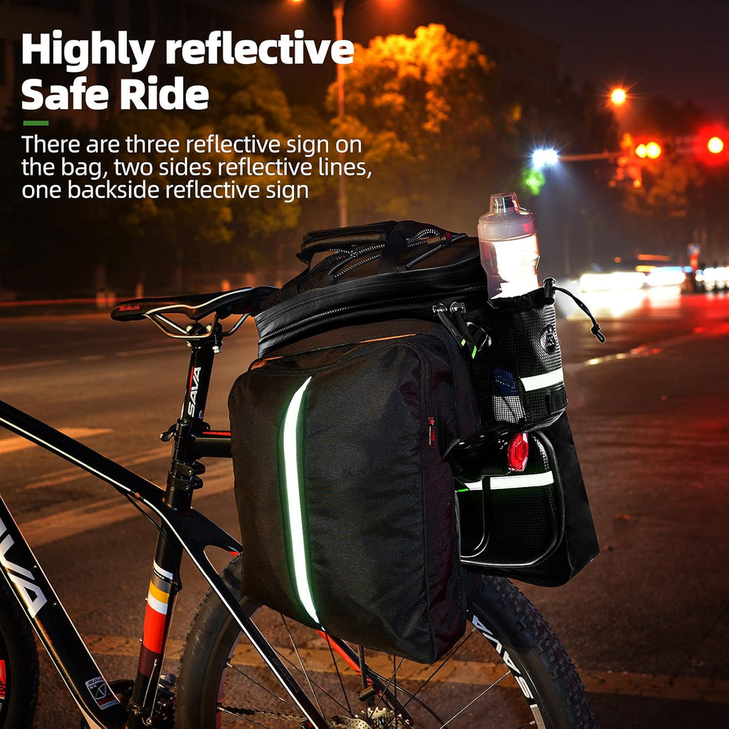 Waterproof Carbon Leather Bike Rack Trunk Bag U97599