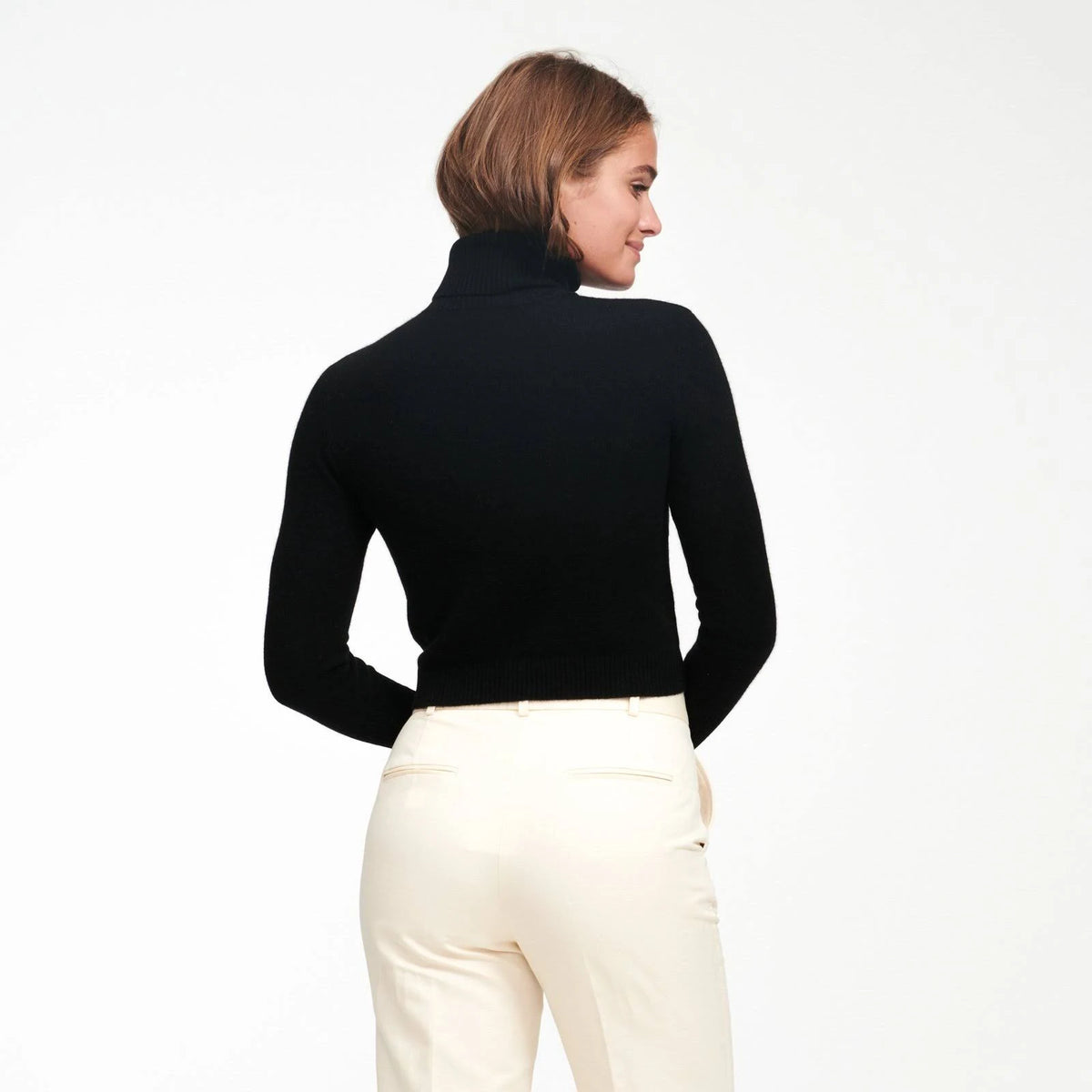 Cashmere Cropped Turtleneck M373