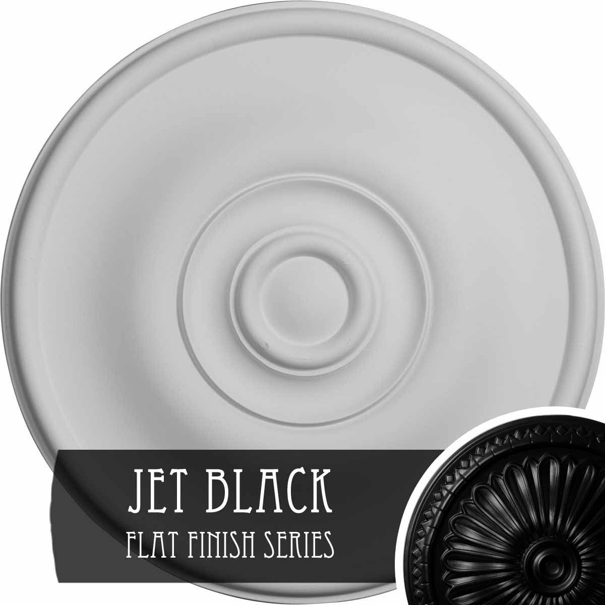 Hand-Painted Jet Black Ceiling Medallion E44474