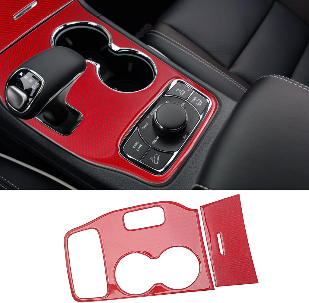 Real Carbon Fiber Black Cup Holder Center Console Trim J6194