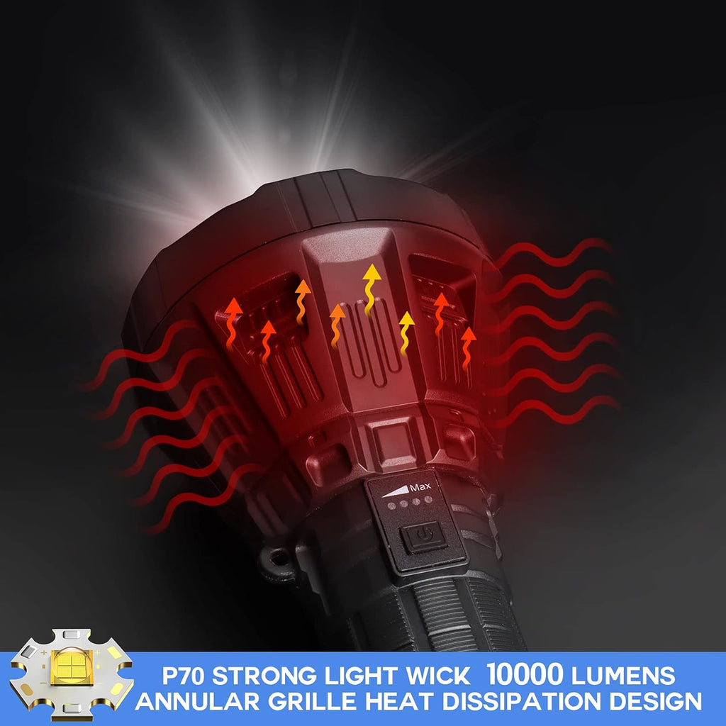 10,000 Lumens Rechargeable LED Flashlight M9206