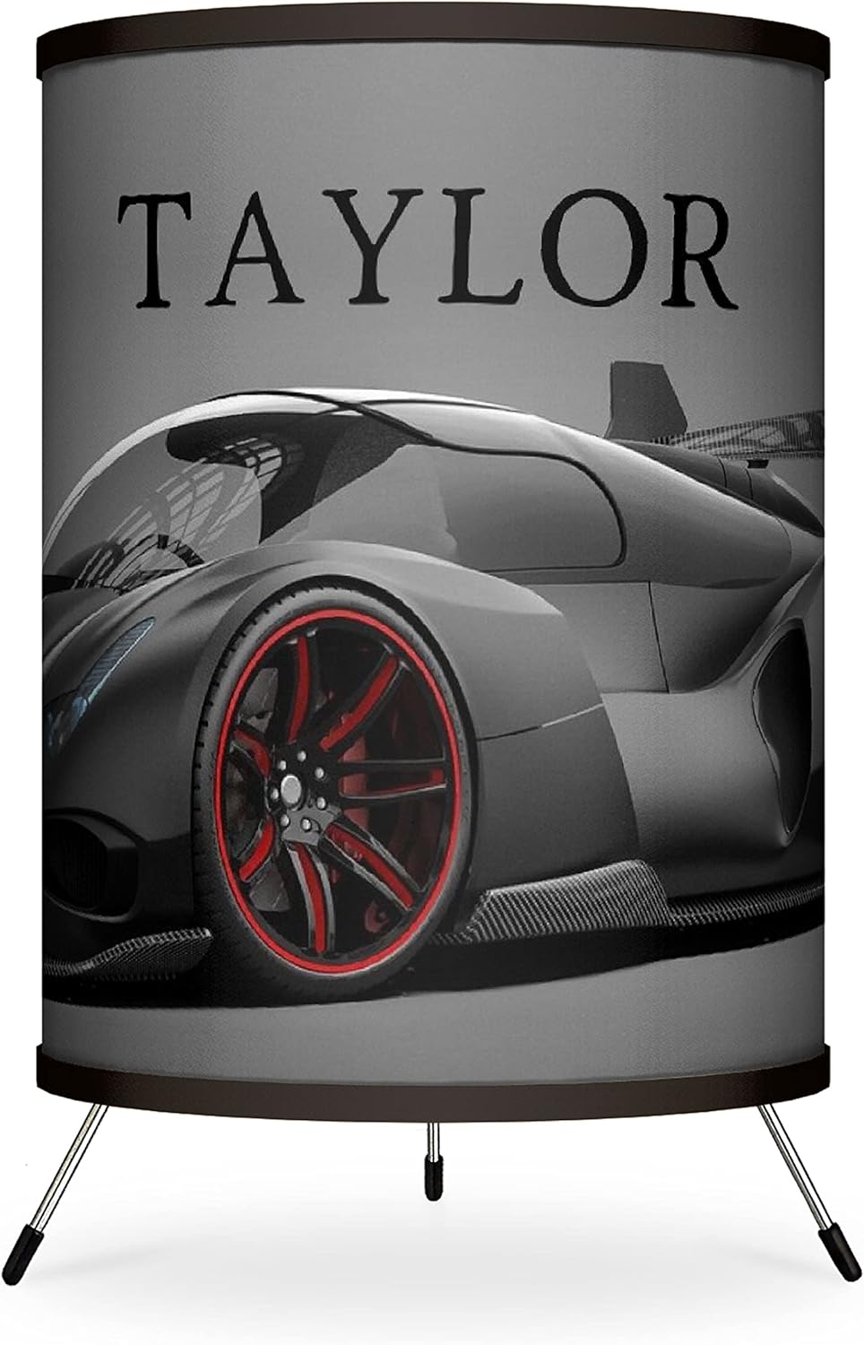 Orange Race Car Printed Tripod Table Lamp P7810