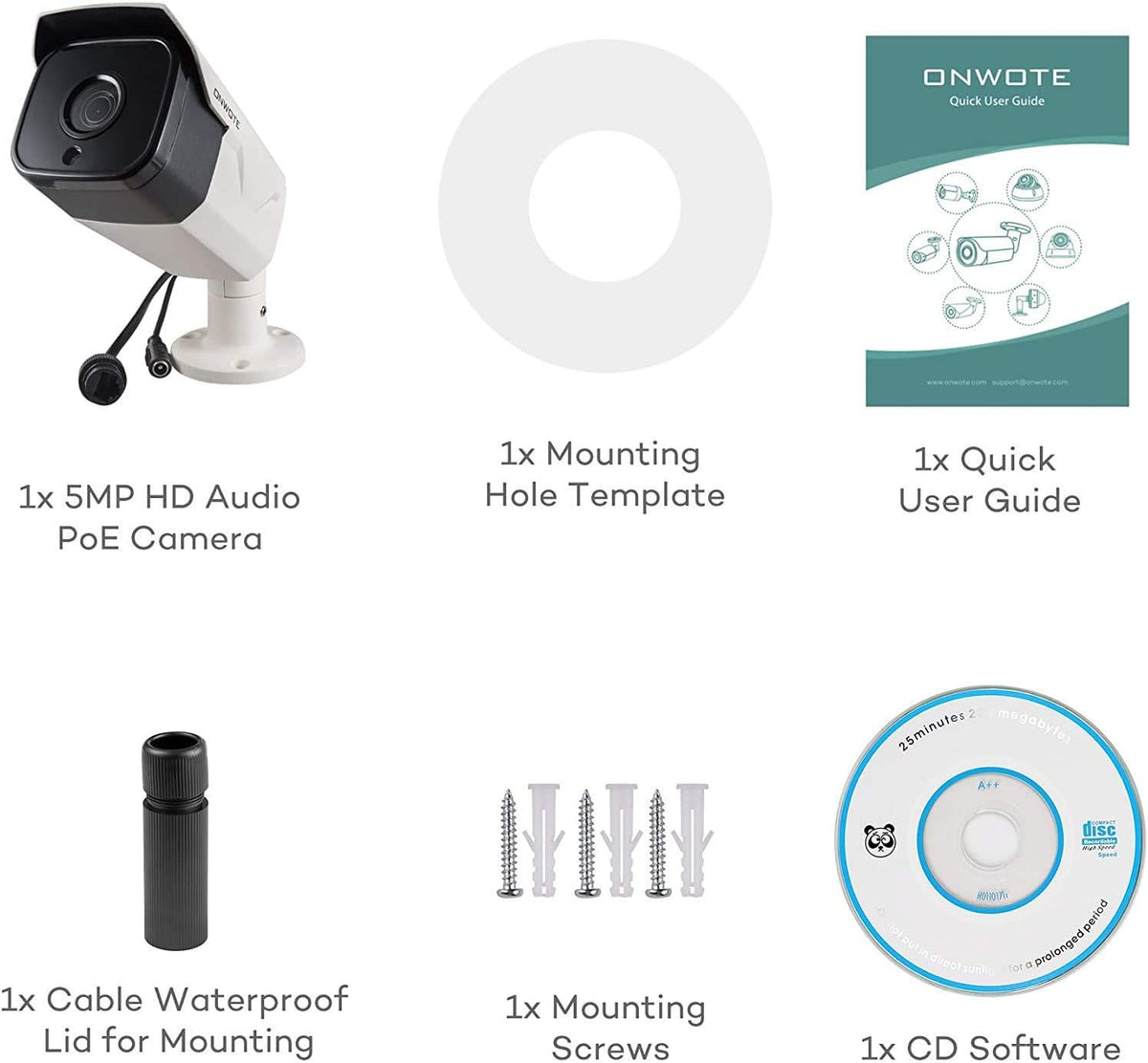 5MP PoE IP Security Camera with Audio B65778