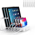 6-Port USB Charging Station with 6 Charging Cables White Pack of 2 P8036