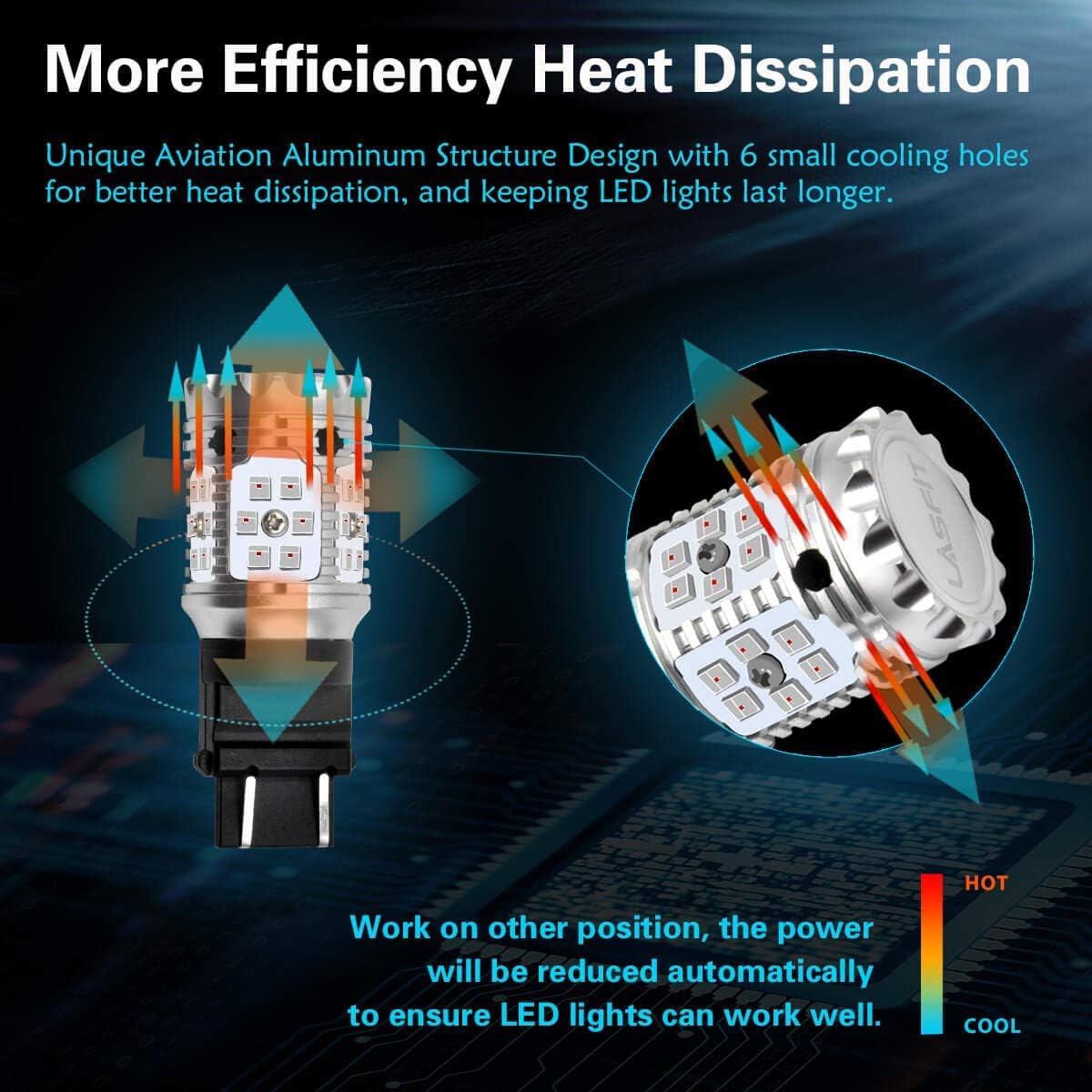 Bright Red 3157 LED Bulb for Brake Tail Light, Pack of 2 U882