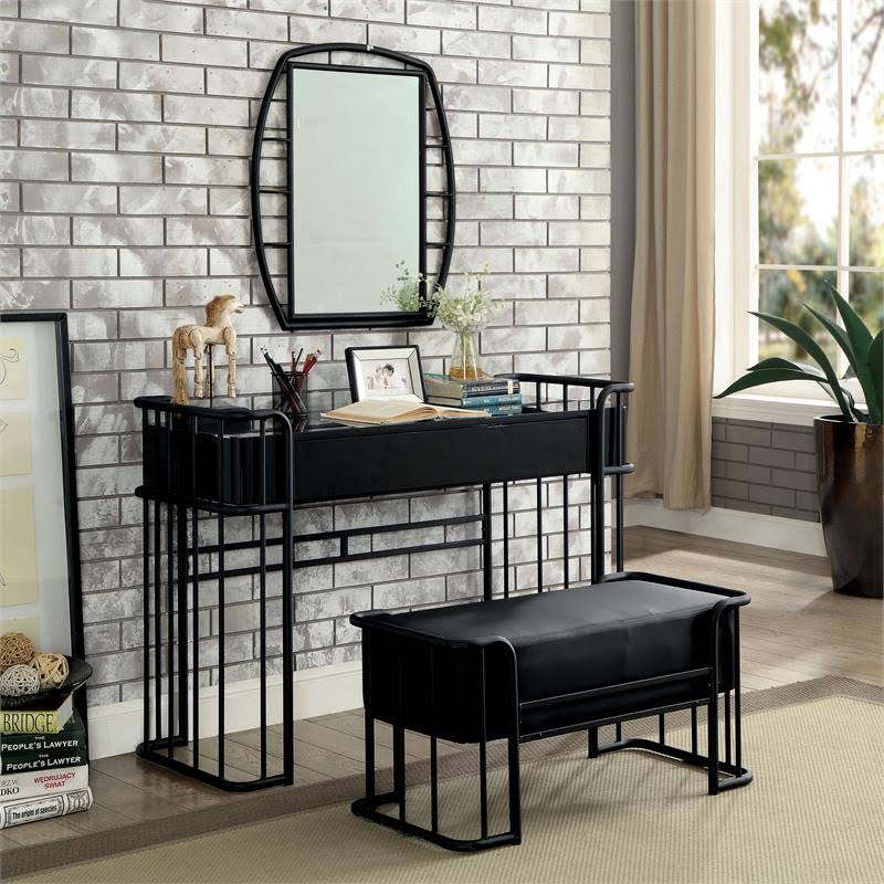 34 inch Faux Leather Bench D830