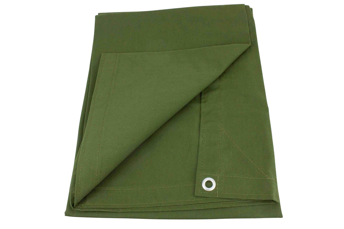 20 x 20 Canvas Tarp 12oz Heavy Duty Water Resistant Green H527075