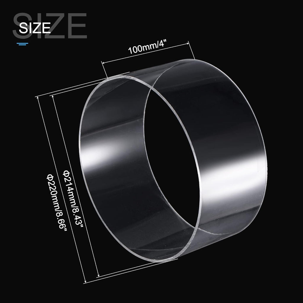 Clear Acrylic Rigid Round Tube 8.4 ID 4 Length Pack of 2 H1548