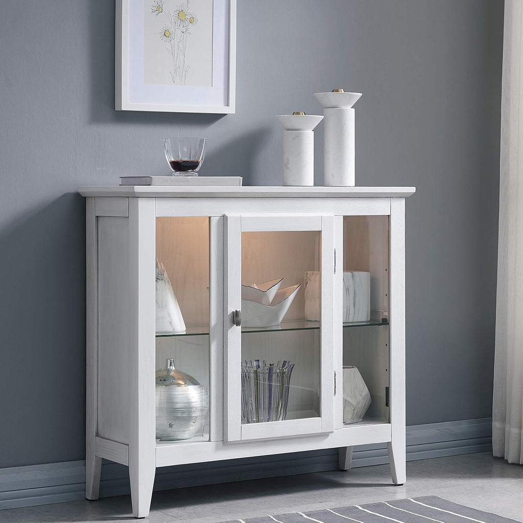 Weathered White Curio Cabinet C813