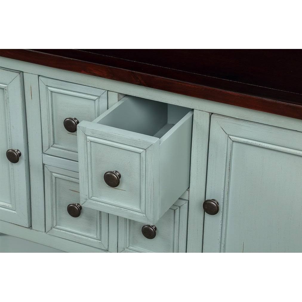 Dark Blue Sideboard Console Table with Bottom Shelf O72933