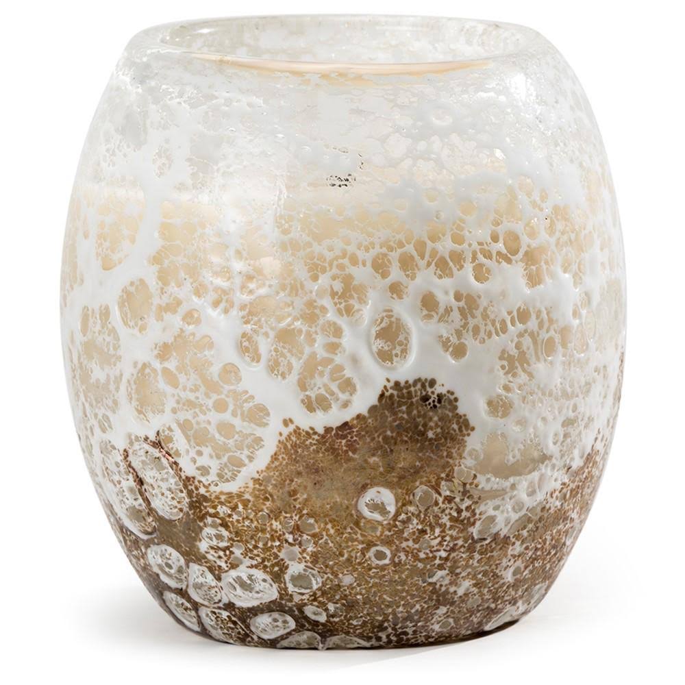 Glass Candle White Sandstone C64186