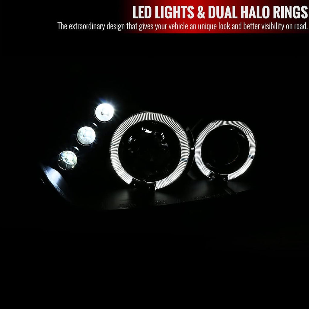 Black LED Projector Headlights Pair Z8612