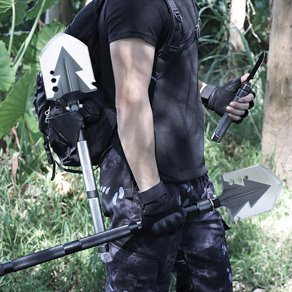 Foldable High Carbon Steel Tactical Shovel with Adjustable Tube R565073