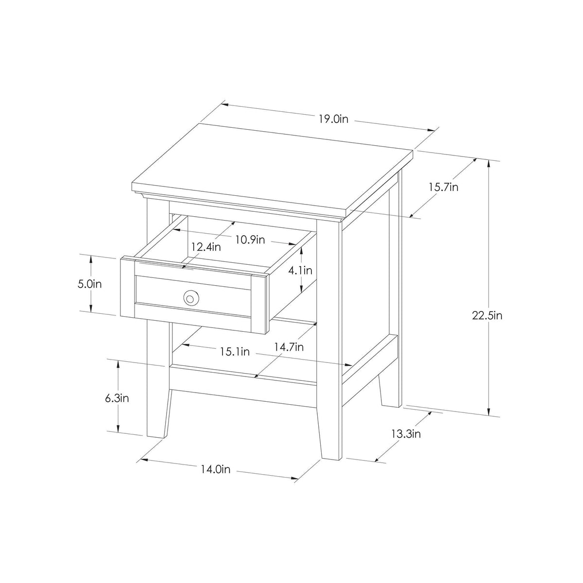 Espresso Brown End Table I265017