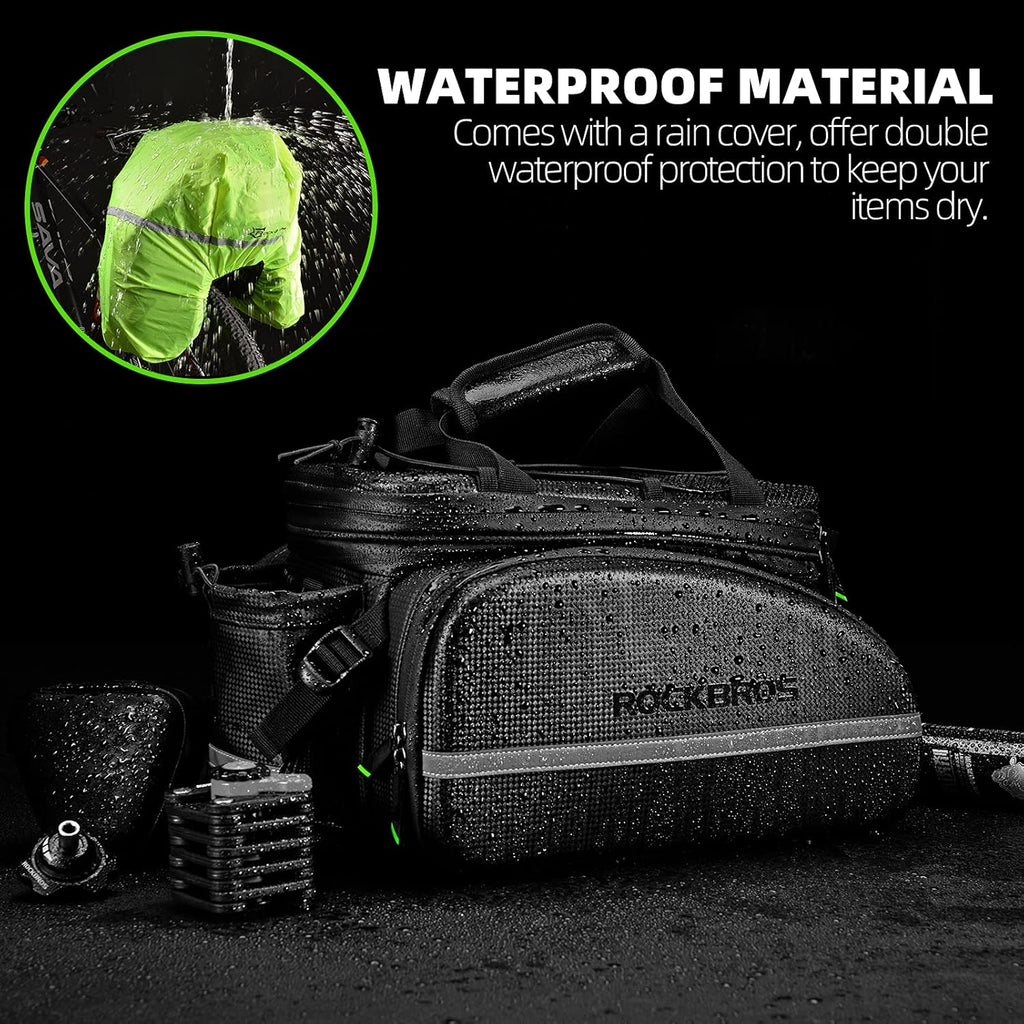 Waterproof Carbon Leather Bike Rack Trunk Bag U97599