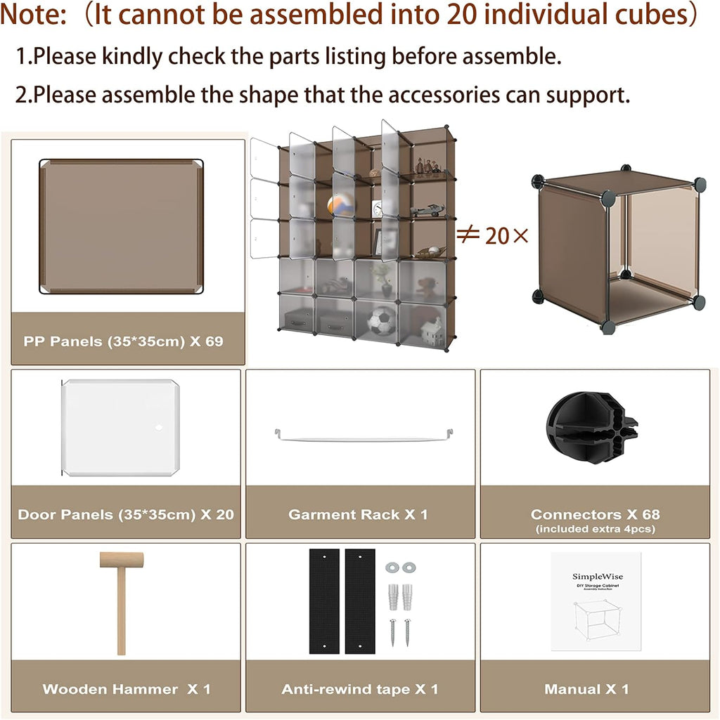 20 Cube Plastic Storage Organizer N4664