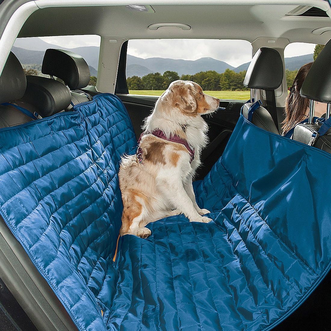 Khaki Water-Resistant Dog Hammock Seat Cover Y159