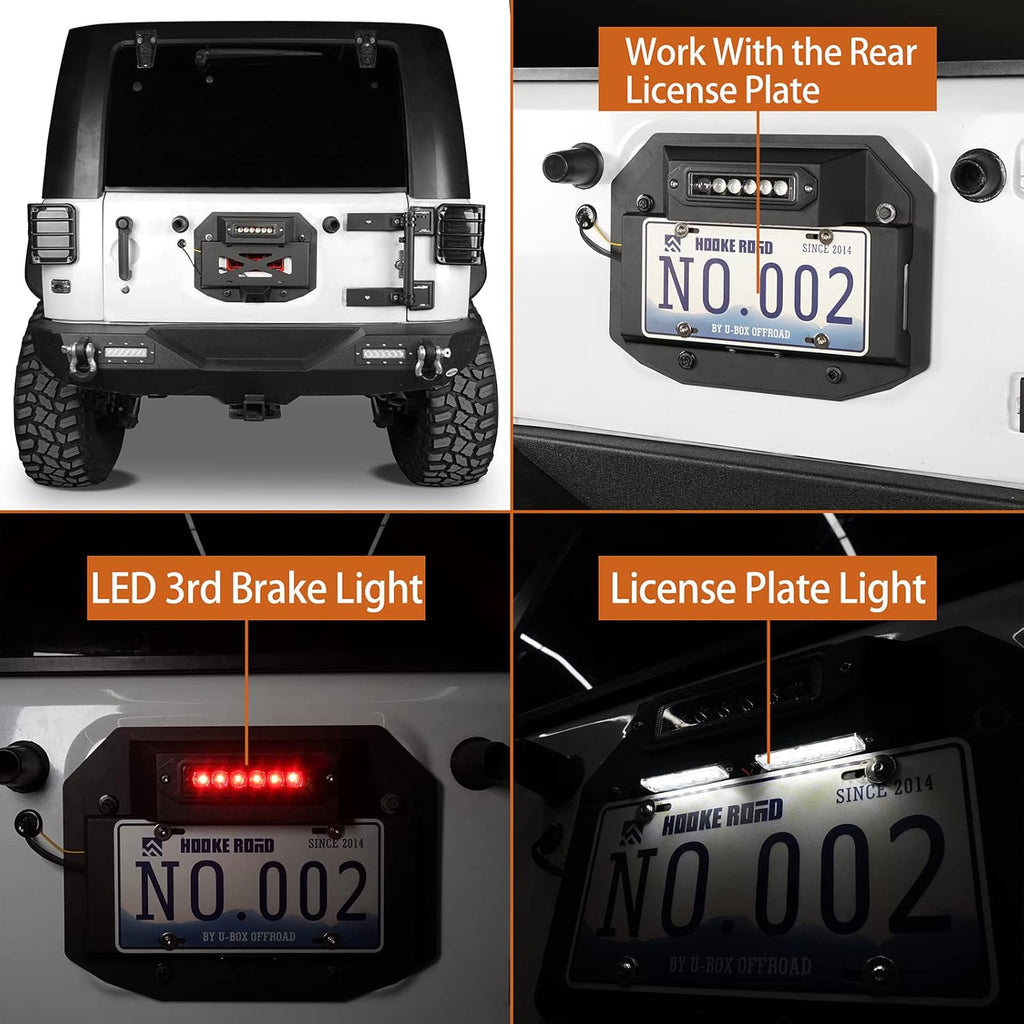 Spare Tire Delete License Plate Relocation Kit with Third Brake Light K385841
