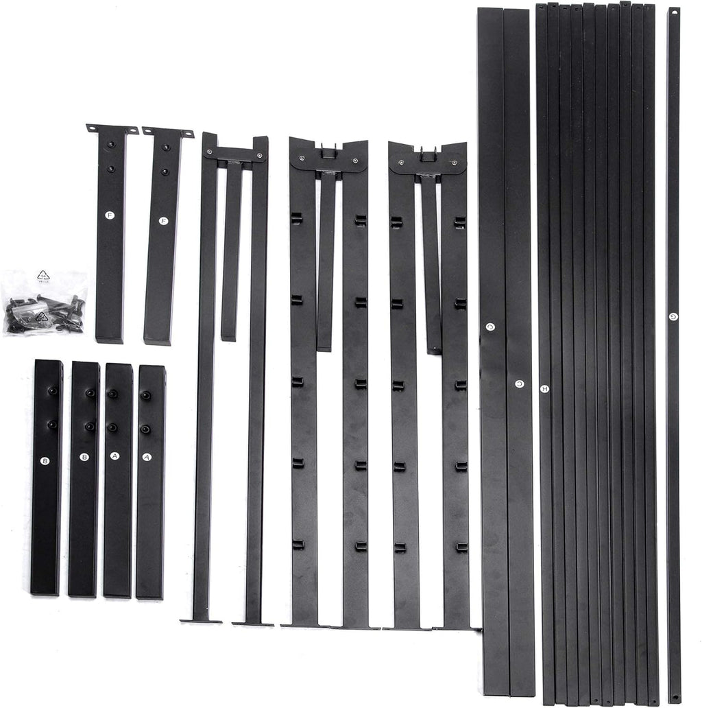 16 Inch Black Metal Platform Bed Frame with Headboard and Footboard California King R58677