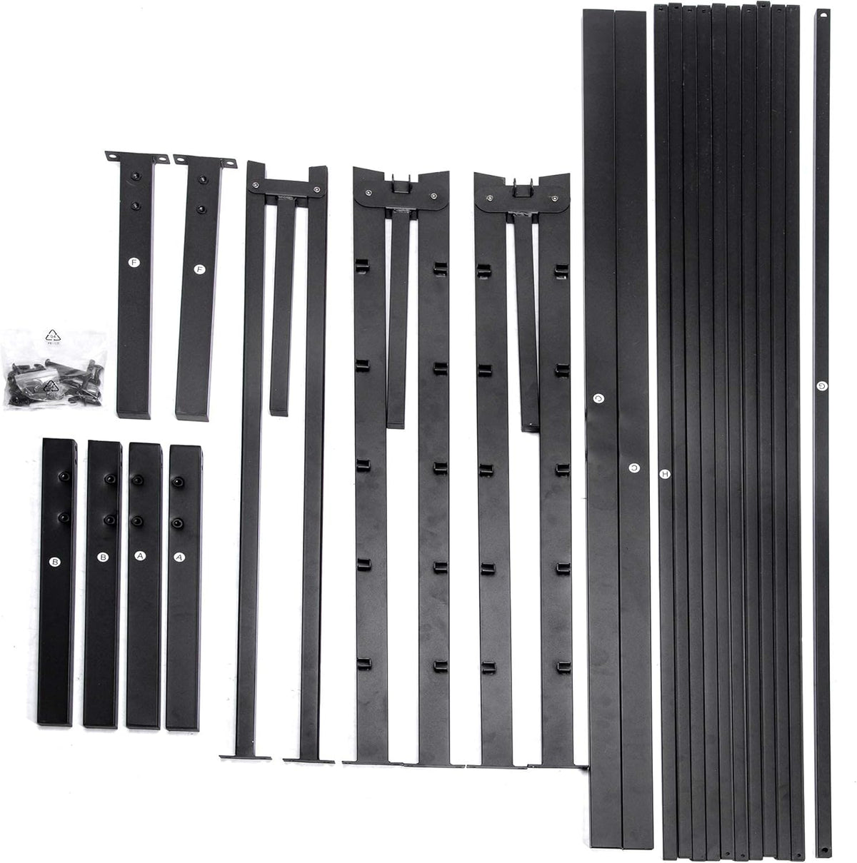 16 Inch Black Metal Platform Bed Frame with Headboard and Footboard California King R58677