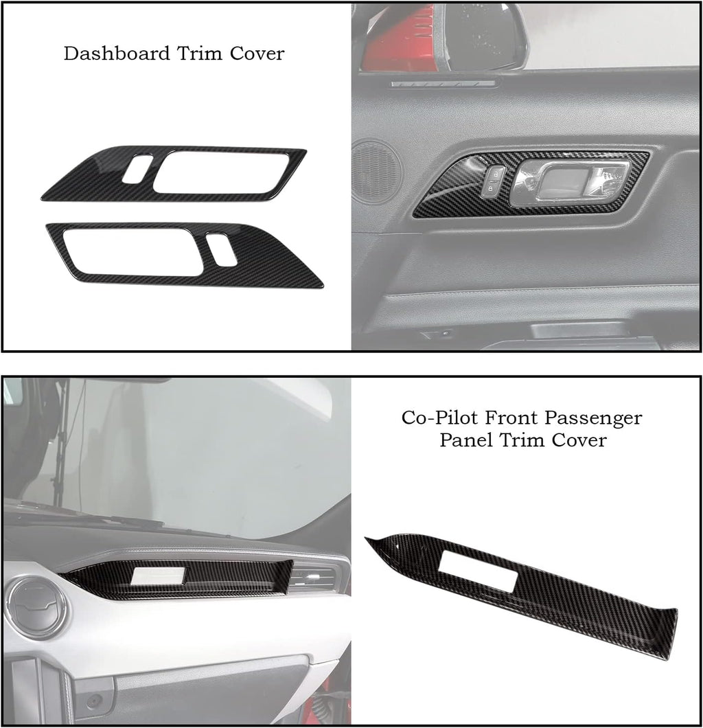 20 PCS Carbon Fiber Grain Interior Trim Cover Kit U613336