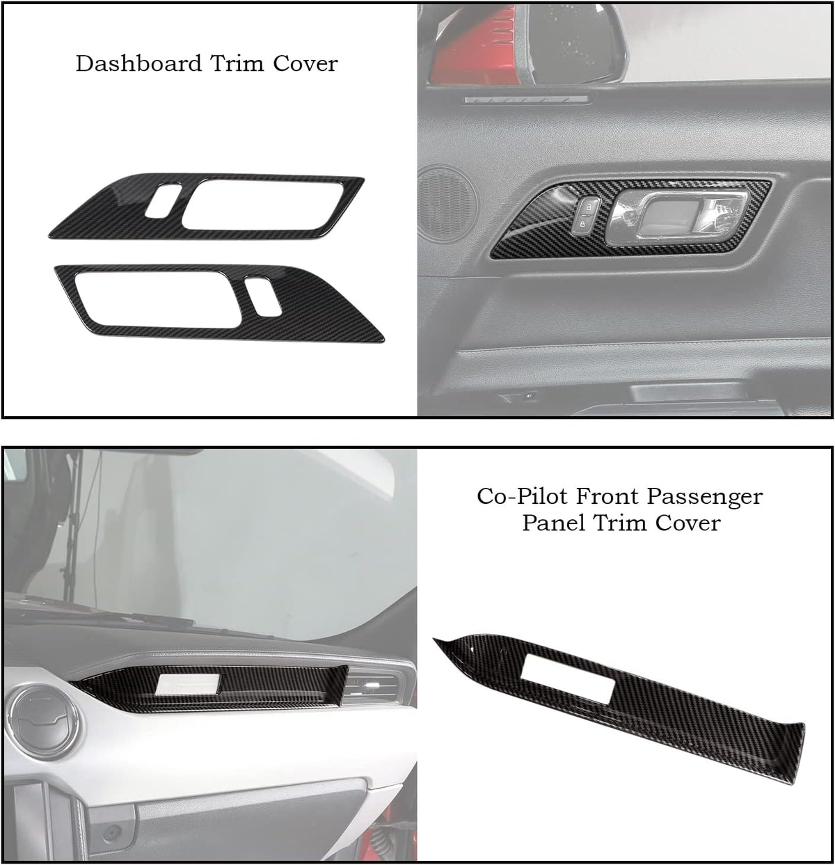 20 PCS Carbon Fiber Grain Interior Trim Cover Kit U613336