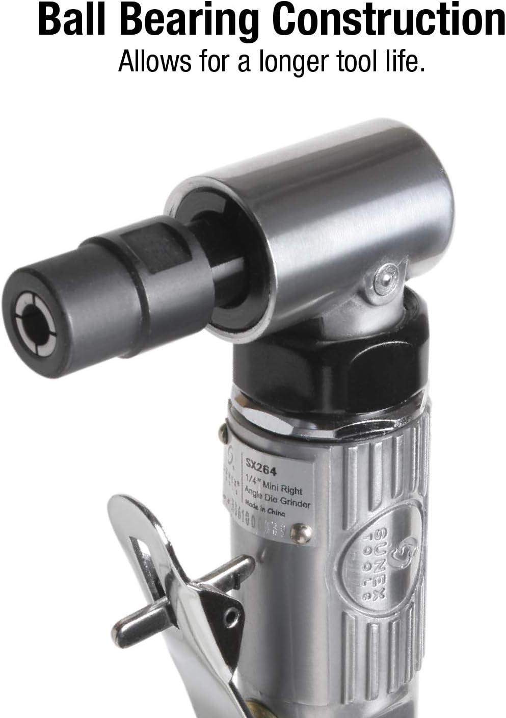 1/4 Inch Drive Mini Right Angle Air Die Grinder Kit with Storage Case N398200