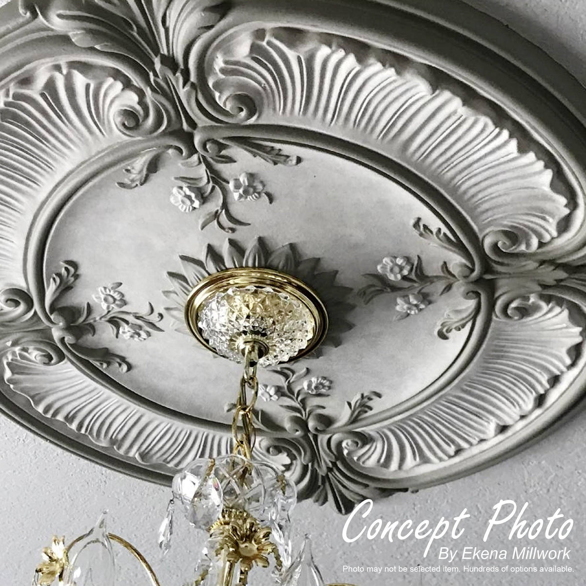18x22OD x 4x22ID x 5/8x22P Hand-Painted Ceiling Medallion V363