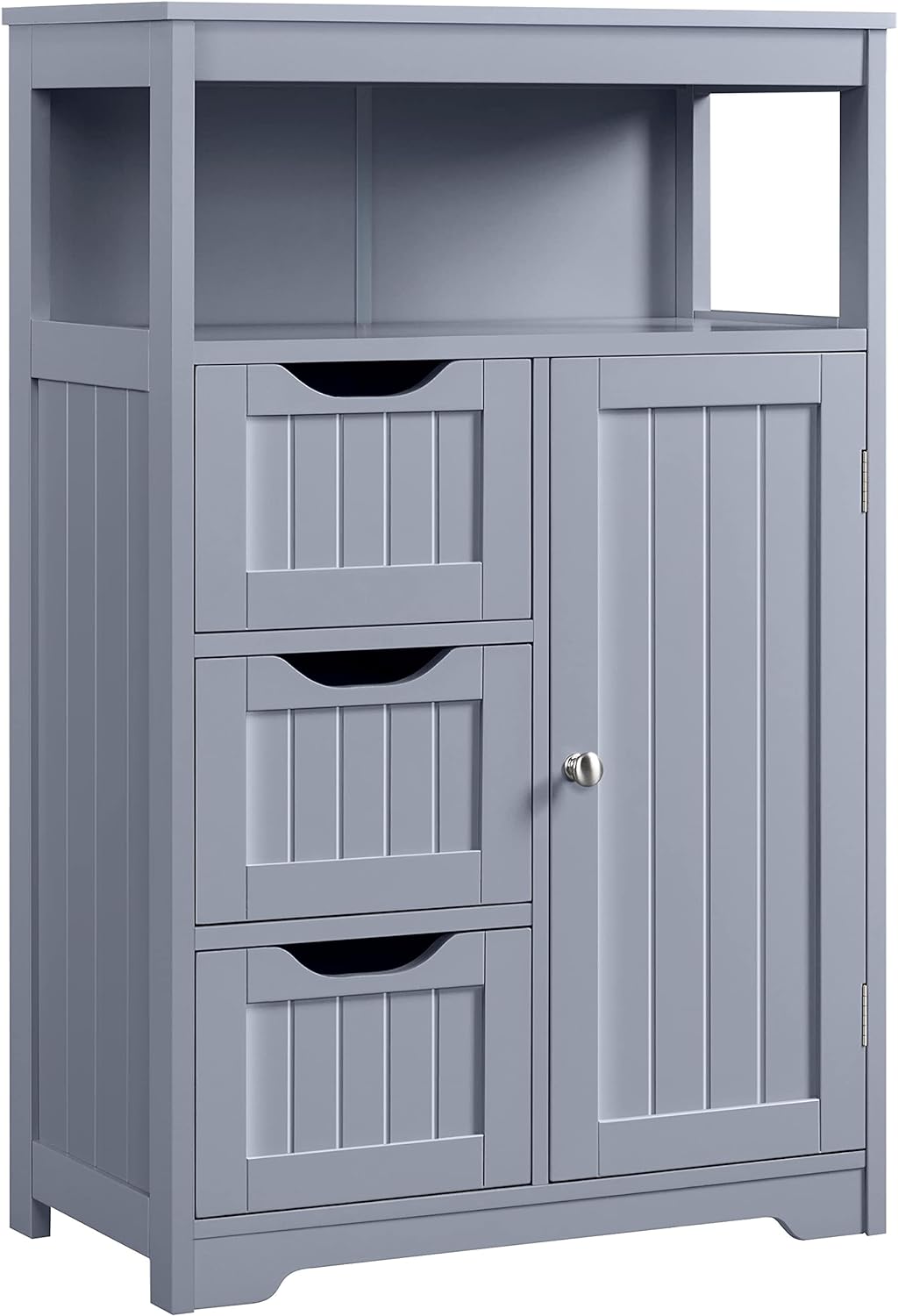 Espresso Wood Bathroom Floor Cabinet with 3 Drawers V522