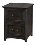 Charcoal Two Drawer Oak Wood File Cabinet S116